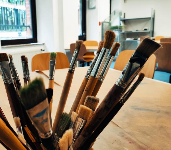 Malschule, Atelier, Pinsel, Kunst, Kunstworkshop