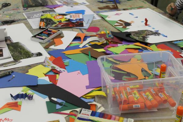 Collage, Collagematerial, Kunstworkshop