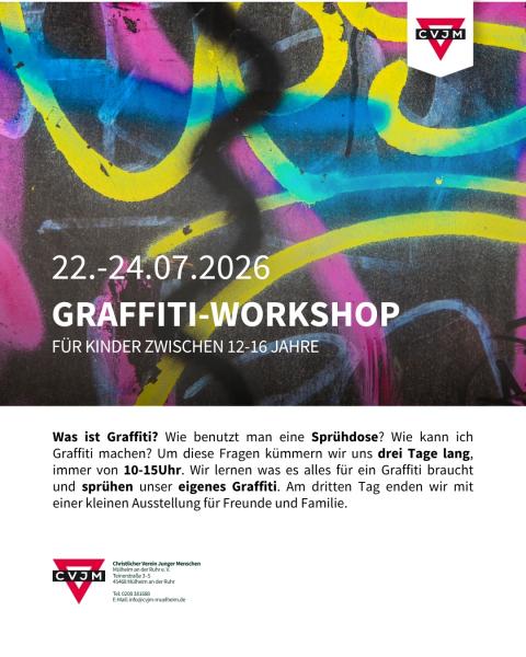 Graffiti-Workshop 22.-24.07.2026 für Kinder zwischen 12-16 Jahre